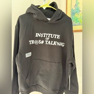 Students Brand. Institute of Trash Talking Unisex Hoodie. NWT. Black.